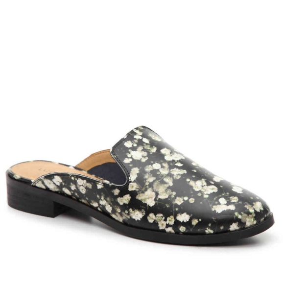 Lucky Brand Shoes - HP Lucky Brand Floral Leather Slip-on Flats Mules